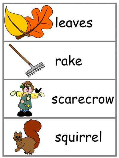 Fall Word Wall Words