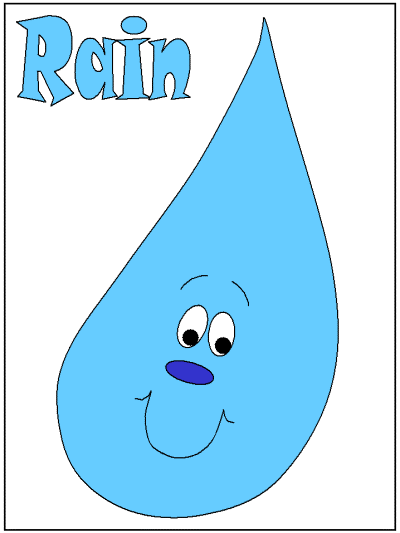 Rain labeled coloring page